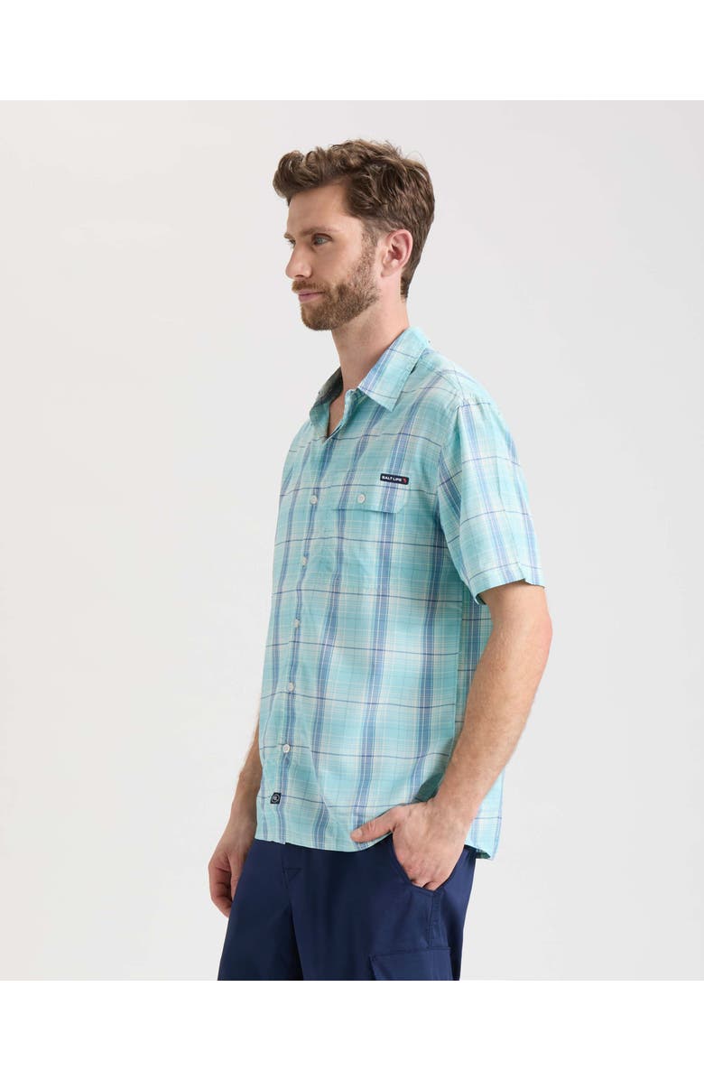 Salt Life Baitcaster SLX Performance Short Sleeve Shirt, Alternate, color, Sea Glass
