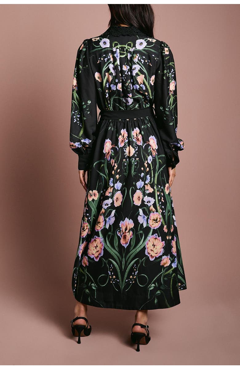 Coast Print Shirt Dress With Lace Trims, Alternate, color,