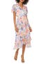 Floral Tiered Chiffon Cocktail Dress