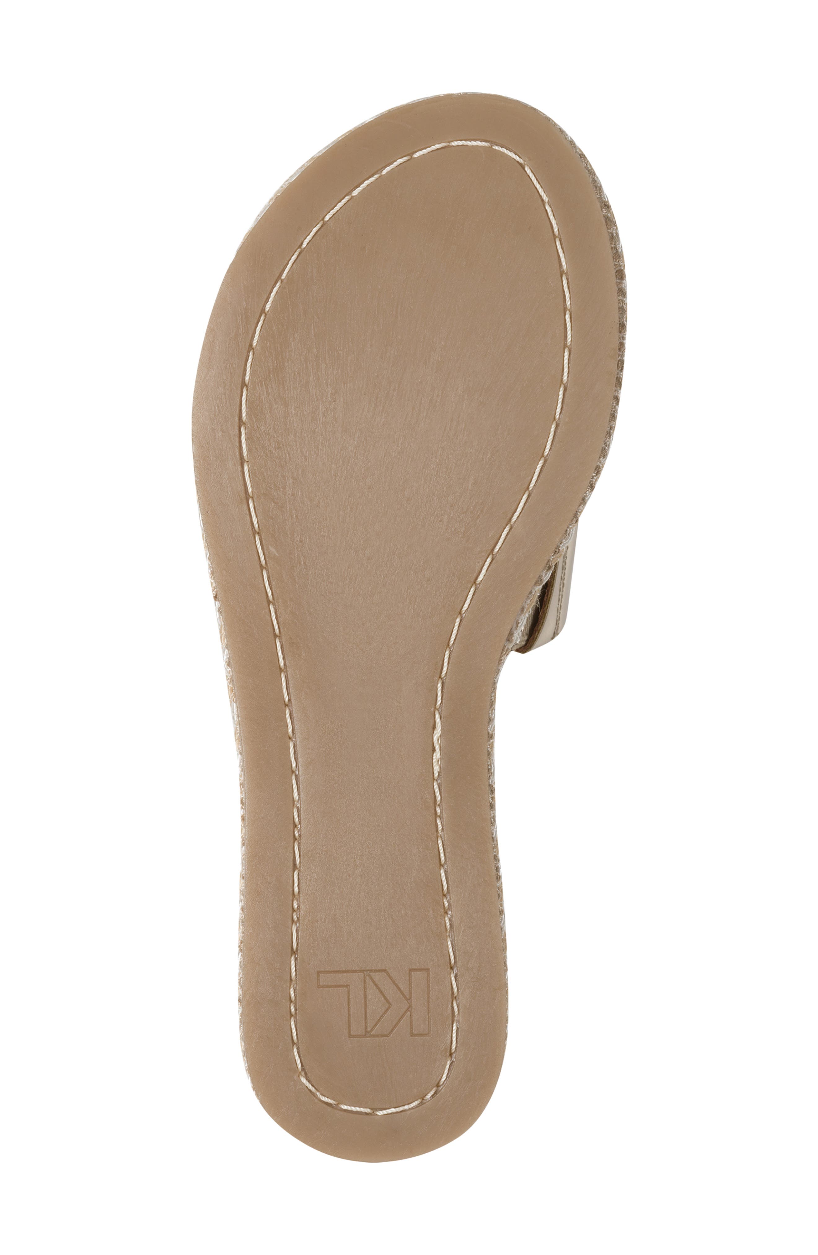 KARL LAGERFELD PARIS Keswick Espadrille Platform Wedge Slide Sandal, Alternate, color, White Gold