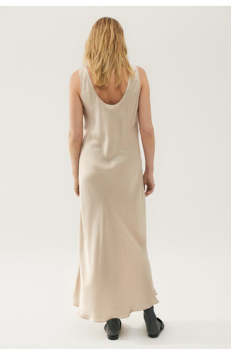 SILK LAUNDRY SCOOP NECK DRESS HAZELNUT, Alternate, color,