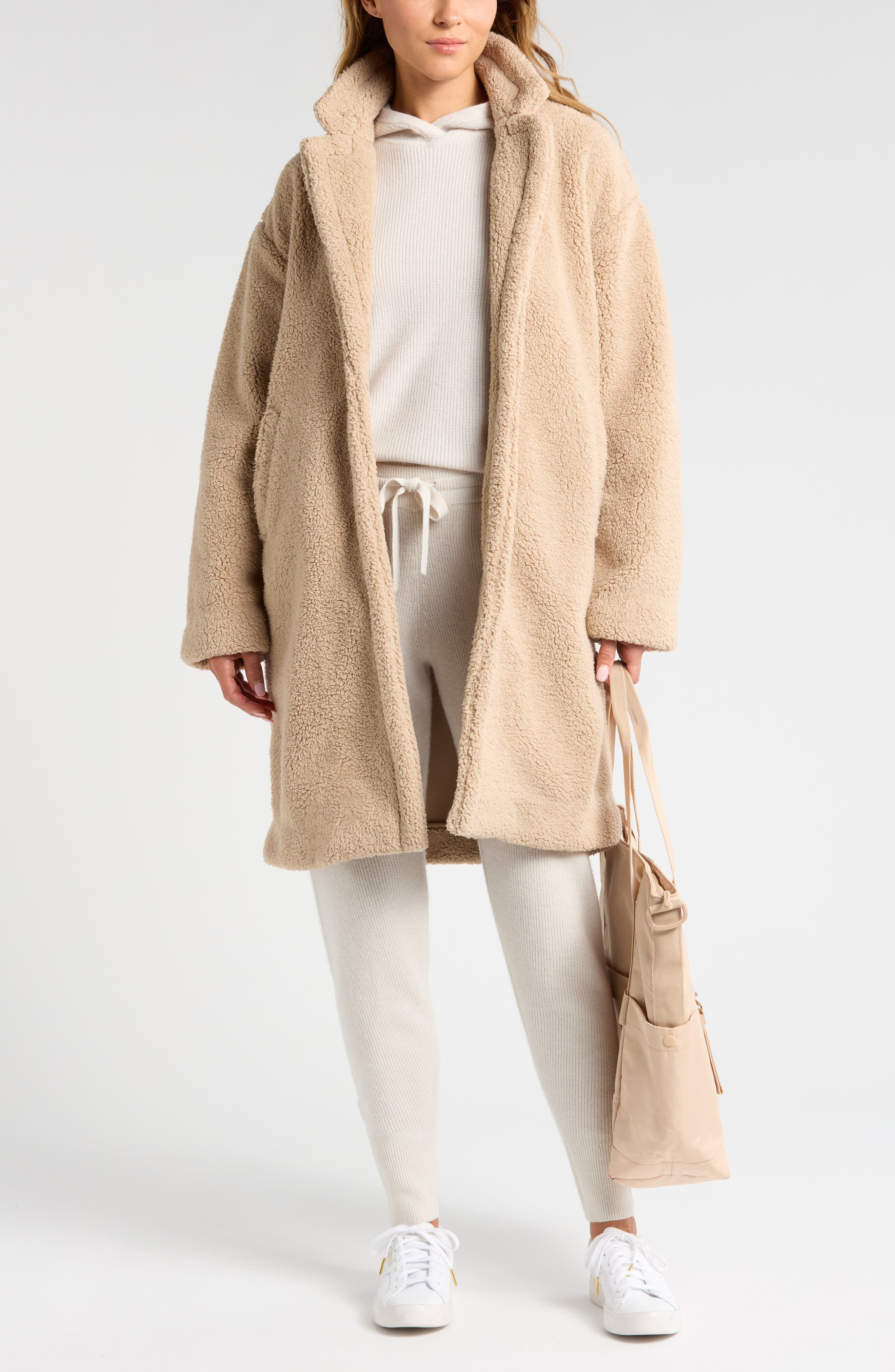 Faux Shearling Longline Coat - image 2