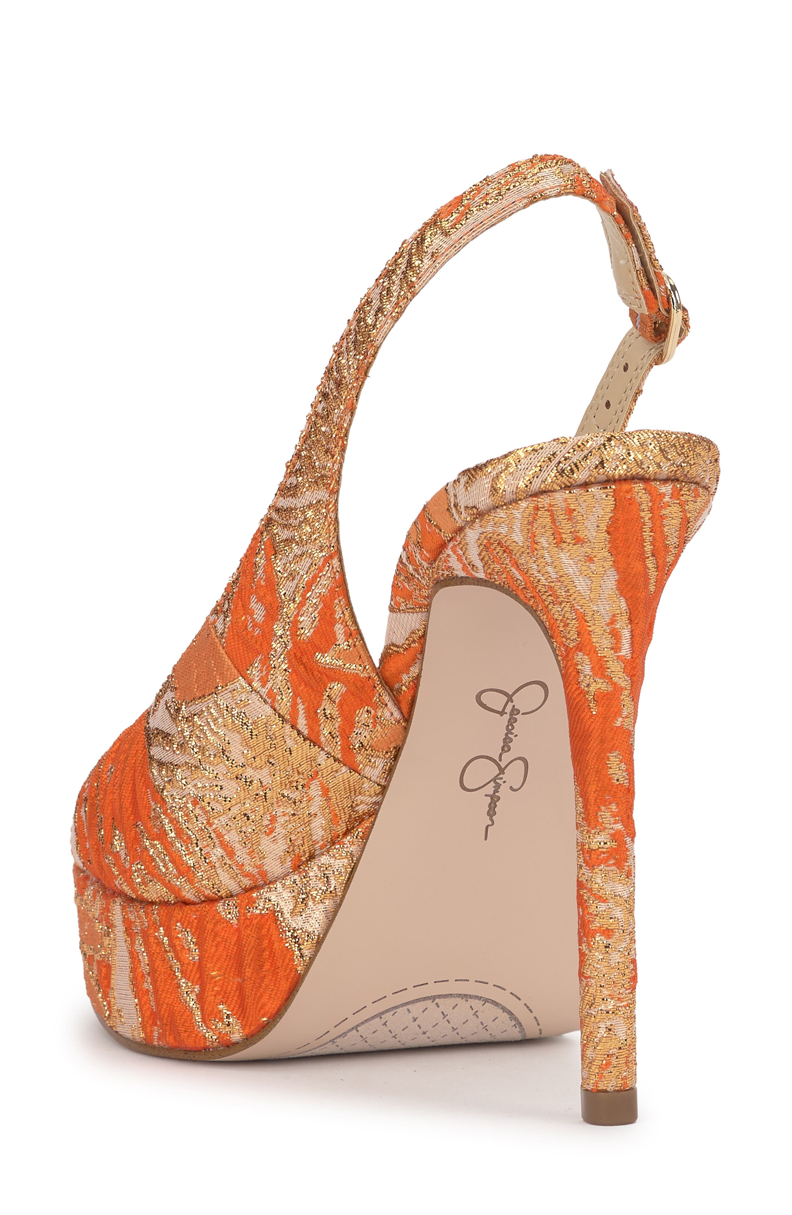 Jessica Simpson Sibilla Slingback Platform Sandal, Alternate, color, Tangerine