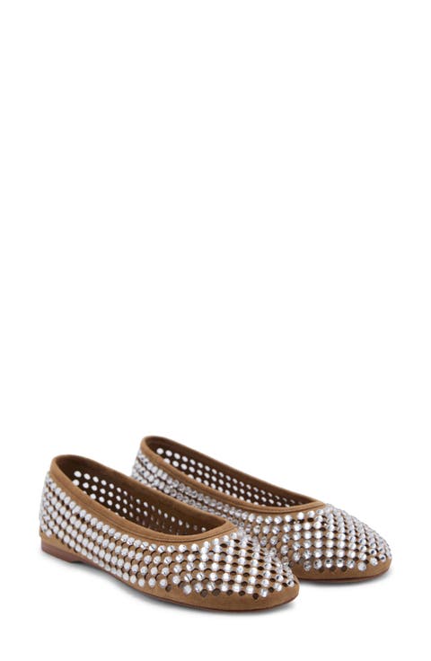 Embellished Perforated Ballet Flat (Women)