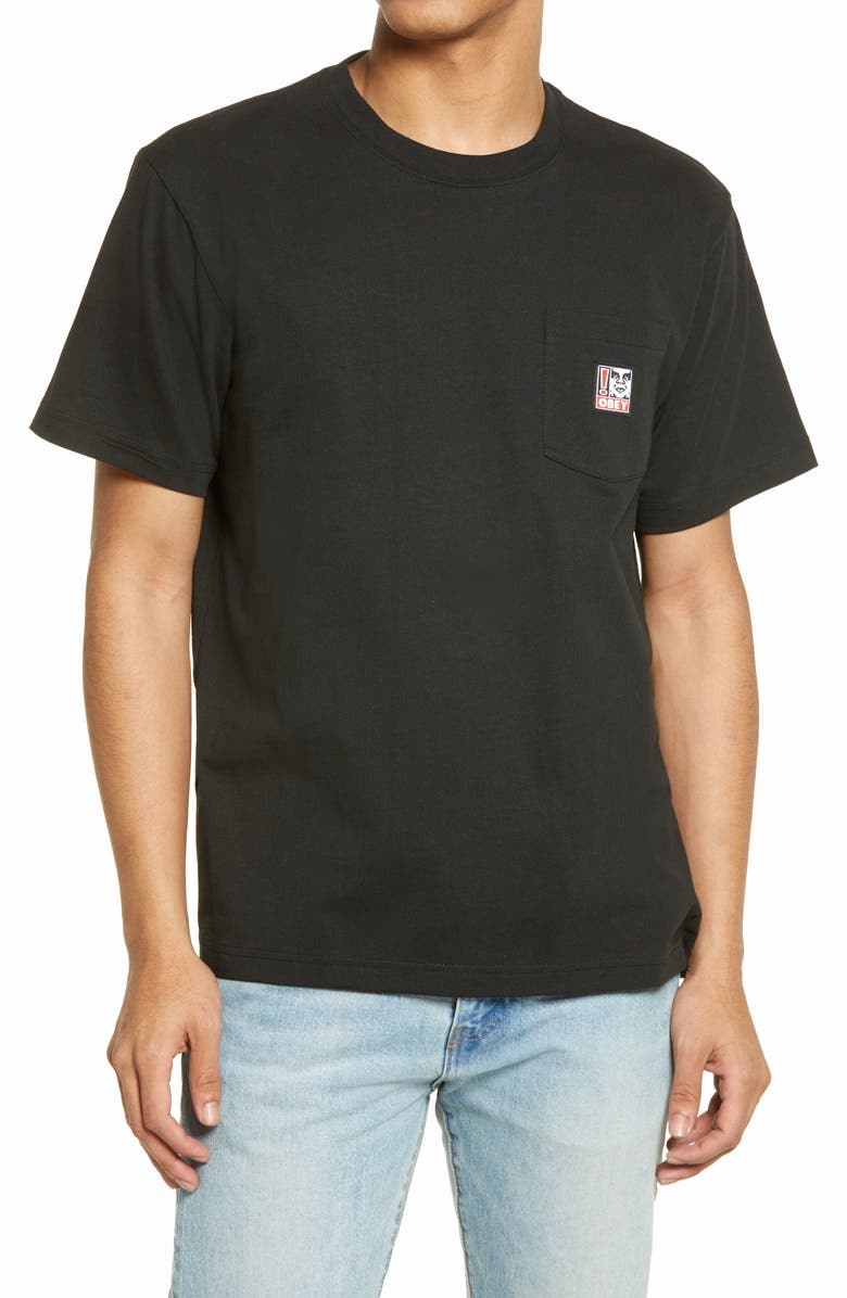 Obey Point Pocket Logo Organic Cotton T-Shirt, Main, color, 