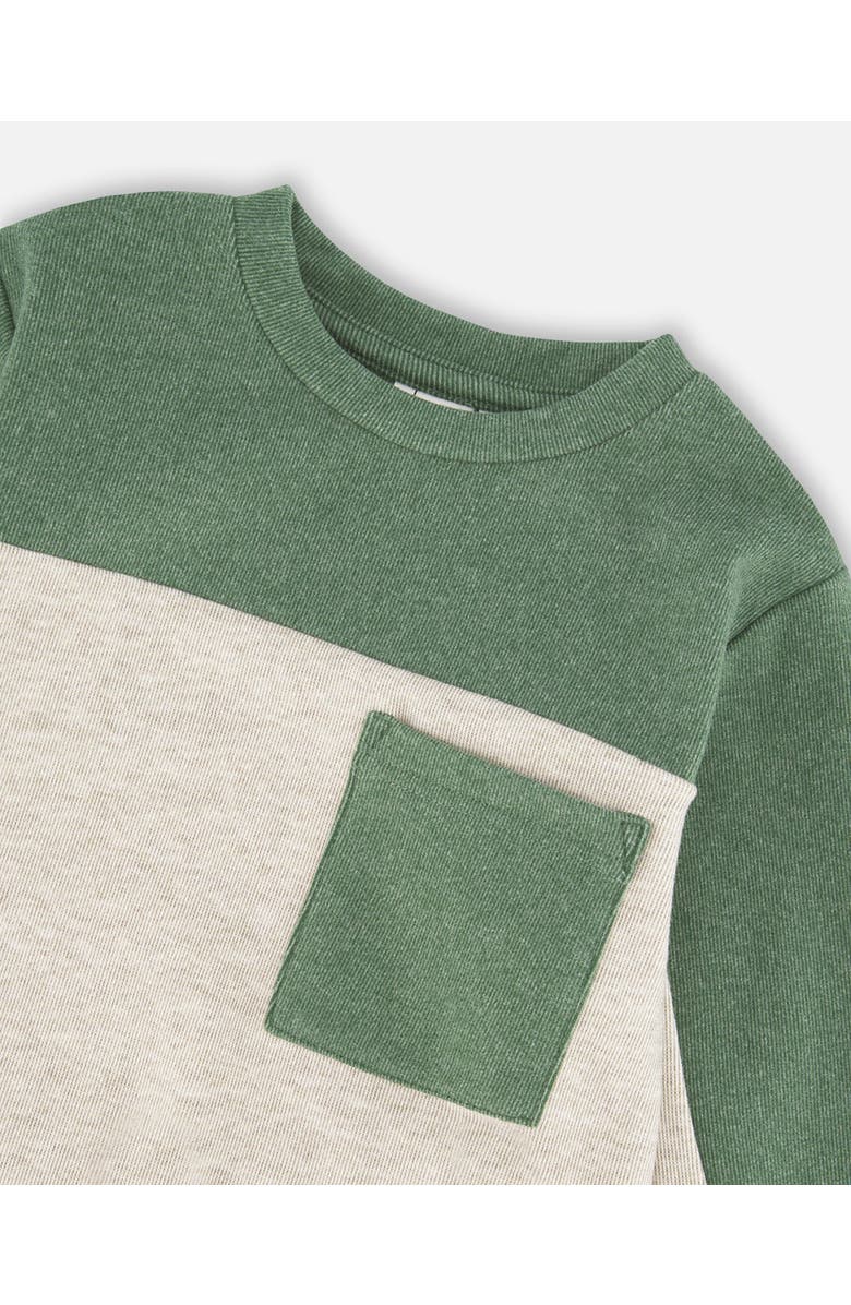 Deux par Deux Long Sleeve Super Soft Brushed Jersey Top Color Block Heather, Alternate, color,