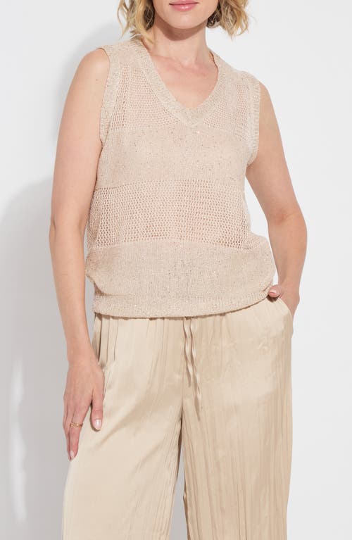 Lyssé Bria Sequin V-neck Sleeveless Sweater In Brown