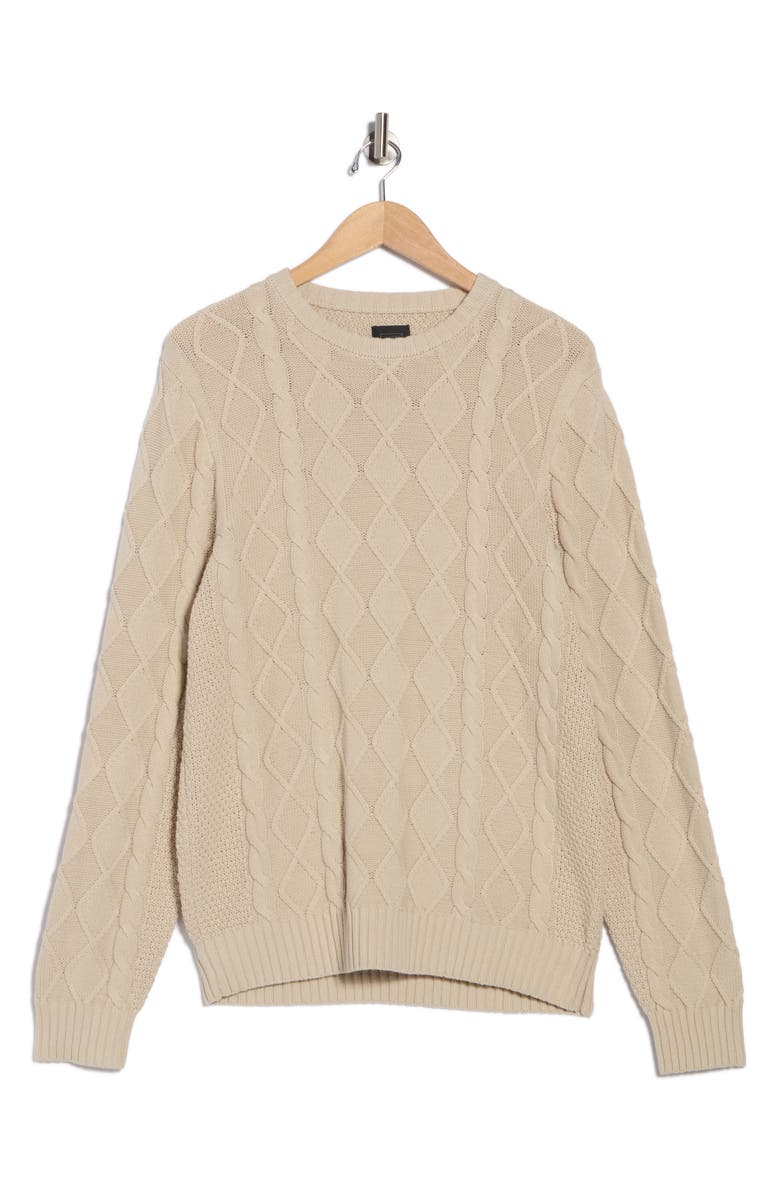 14th & Union Cable Knit Sweater, Alternate, color, Beige Birch