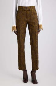 Dries Van Noten Persy Floral Jacquard Ankle Pants