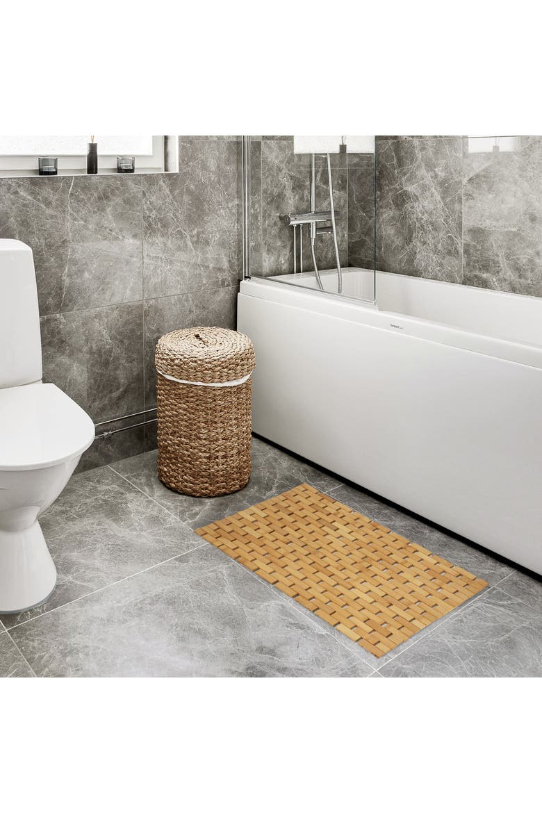 Wood 16.25 x 24.5 Inch Rectangle Bathroom Mat, Alternate, color, Bamboo
