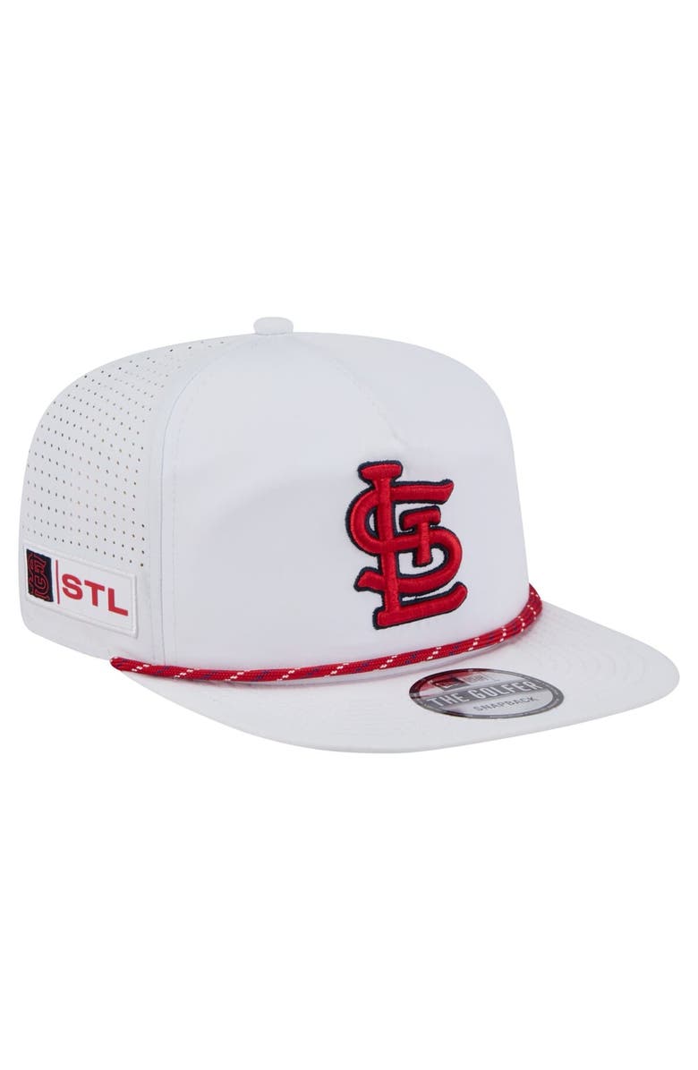 New Era Men's New Era White St. Louis Cardinals Perforated Golfer Snapback Hat, Main, color, 