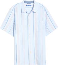 Tommy Bahama Milano Textured Stripe Cotton Camp Shirt