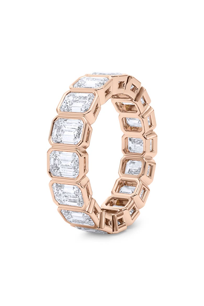 Emerald Bezel Lab Created Diamond Eternity Ring, Alternate, color, 6.60 CTW ROSE GOLD