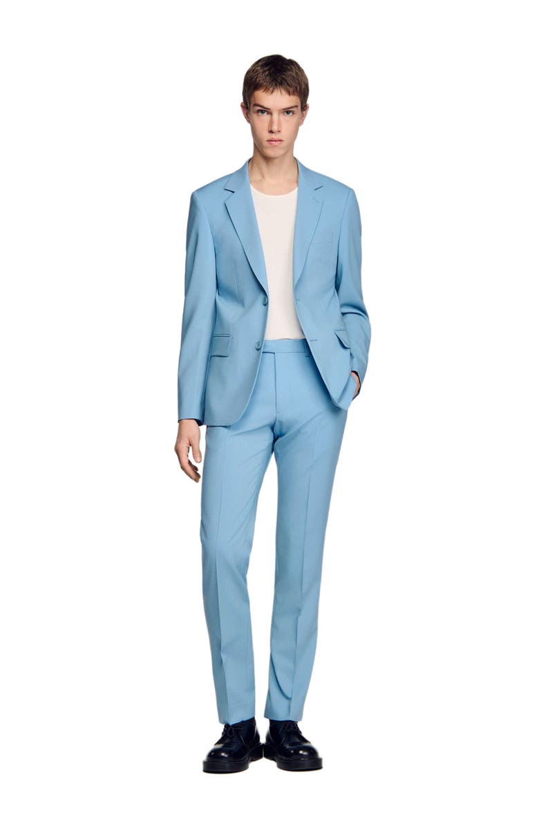 SANDRO Wool suit jacket, Alternate, color, Sky Blue