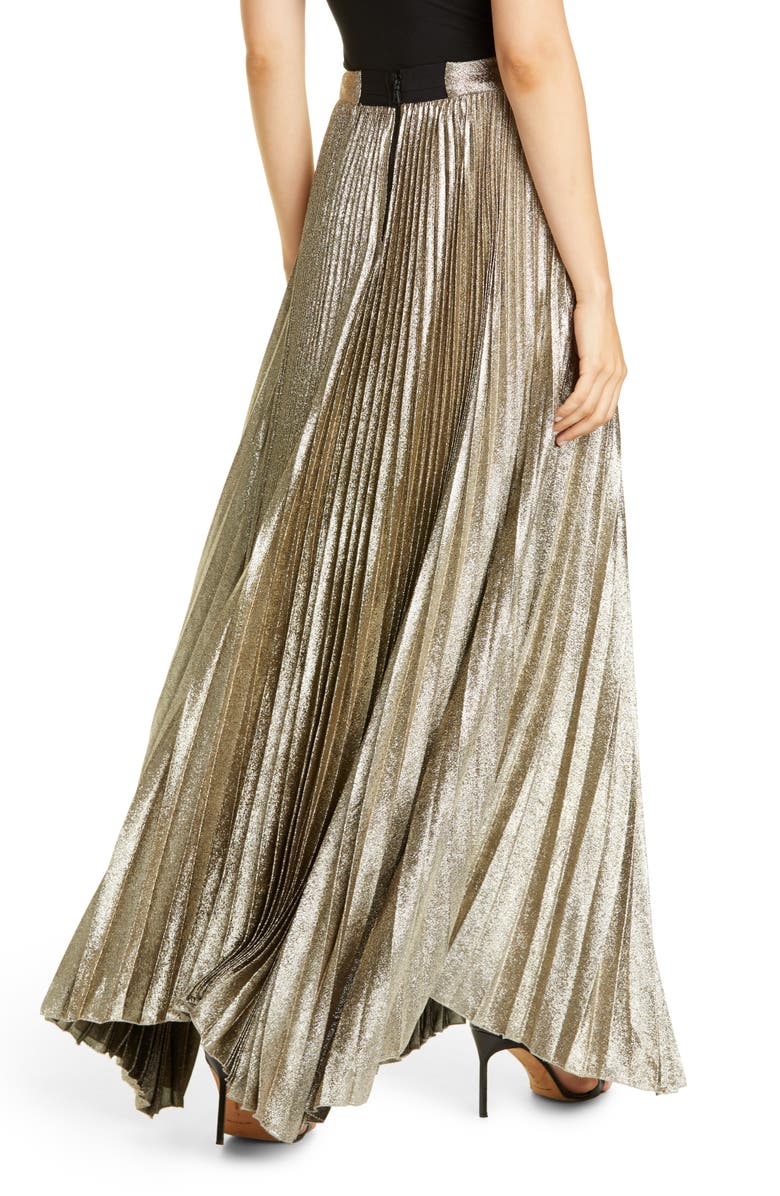 Alice + Olivia Katz Pleated Maxi Skirt, Alternate, color, 