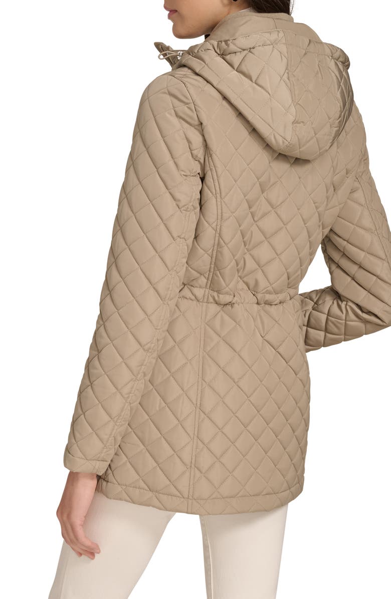 Calvin Klein Diamond Quilted Hooded Jacket, Alternate, color, Birch