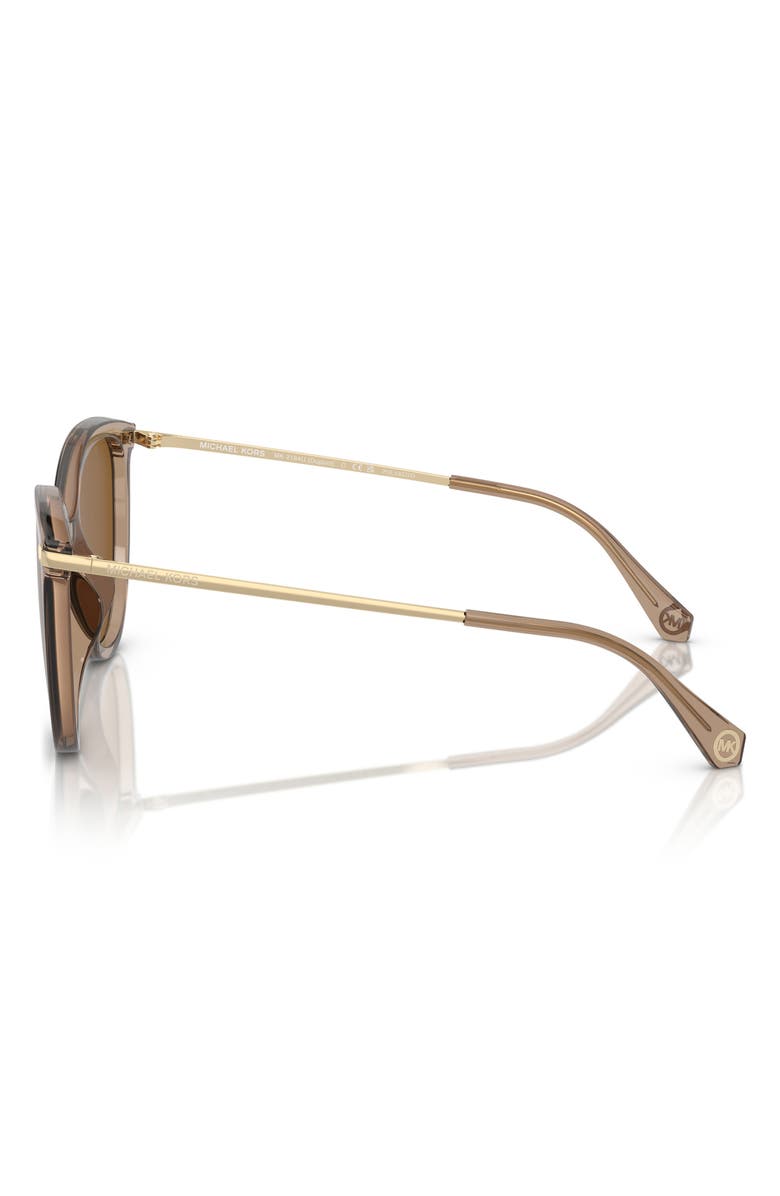Michael Kors Dupont 58mm Polarized Cat Eye Sunglasses, Alternate, color, Brown Transparent/ Brown Polar