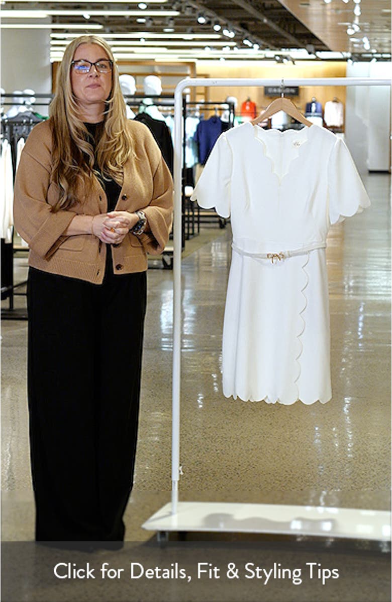 Scalloped Short Sleeve A-Line Dress, sales video thumbnail