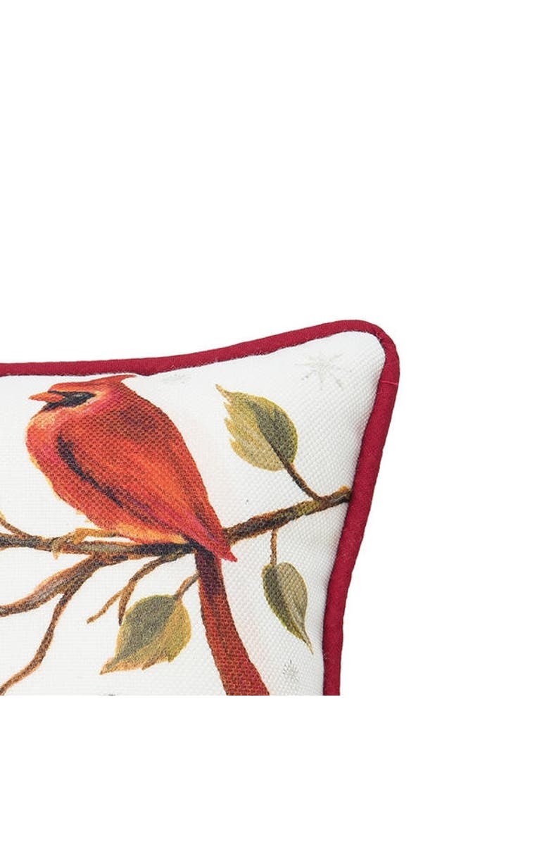 C&F Home Be Jolly Cardinal Small Petite Size Printed Christmas Small Petite Size Accent Throw Pillow, 8" x 8", Alternate, color, White