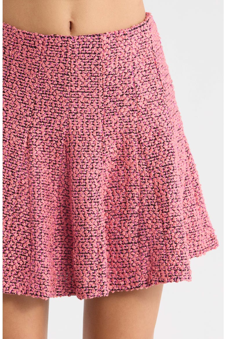 Jenavy Tweed Flare Miniskirt, Alternate, color, CORAL-MUL