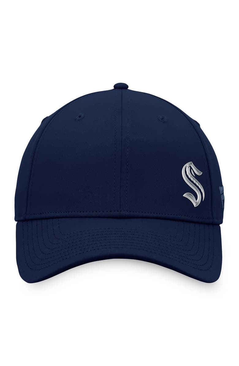 FANATICS Men's Fanatics Branded  Navy Seattle Kraken Authentic Pro Road Offset Logo Adjustable Hat, Alternate, color, 