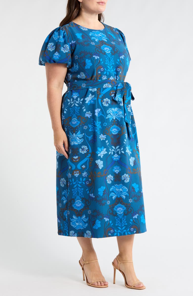 SUGARLIPS Palmate Floral Senidy Puff Sleeve Maxi Dress, Alternate, color,