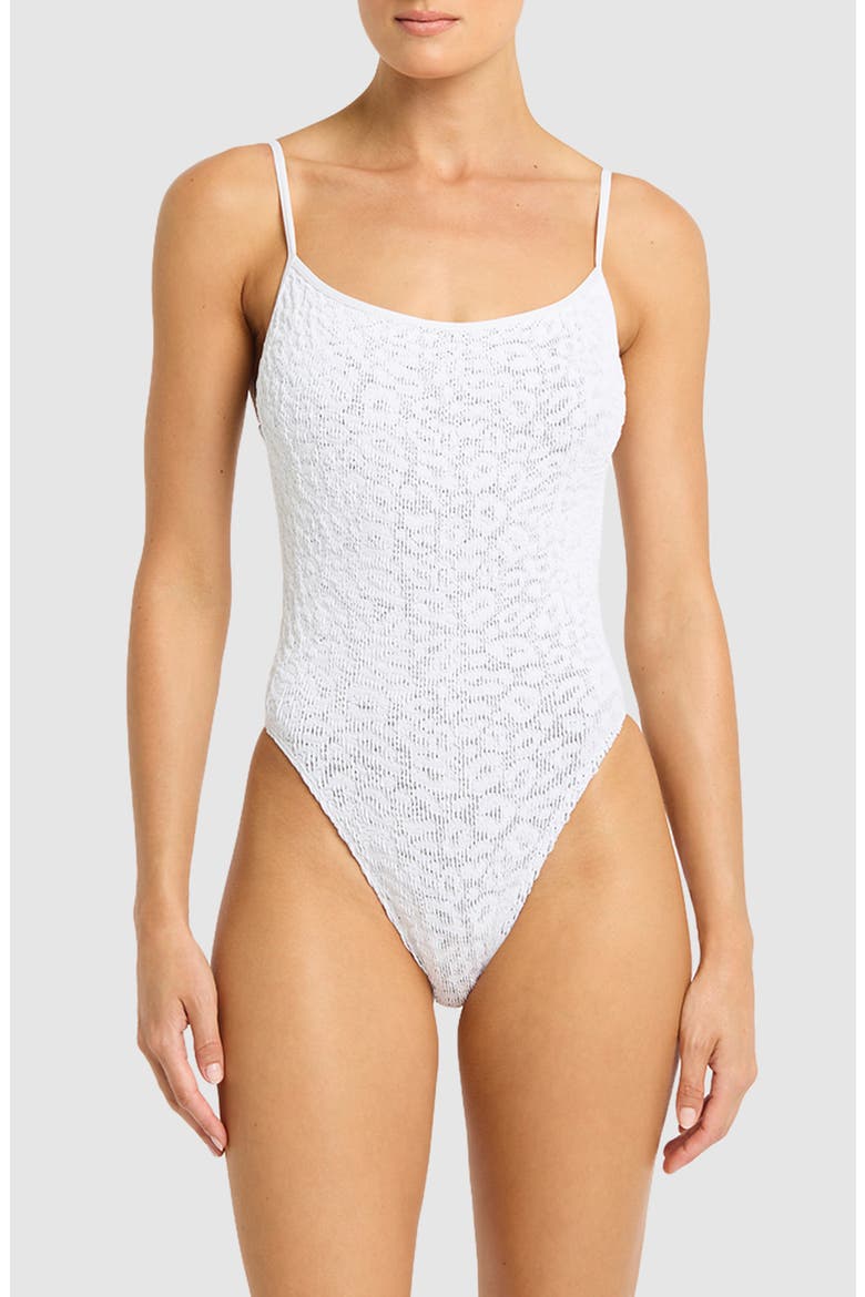 Low Palace One-Piece Swimsuit, Main, color, OPTIC WHITE LEOPARD