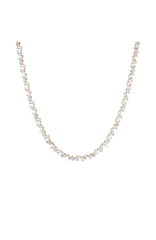 Aurate New York Lab Grown Sapphire Mixed Shape Tennis Necklace In Metallic