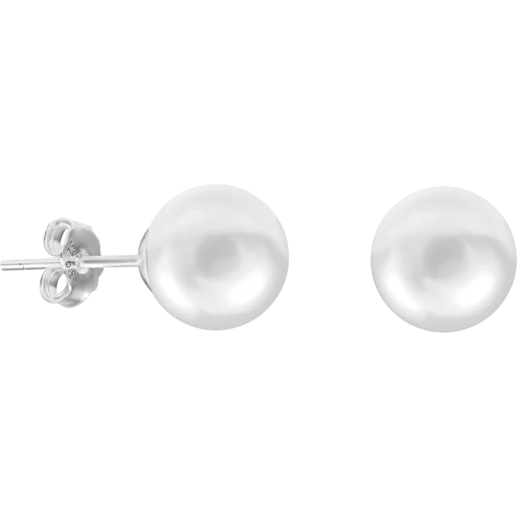 Donatello Gian Shell Pearl Studs Earrings In White