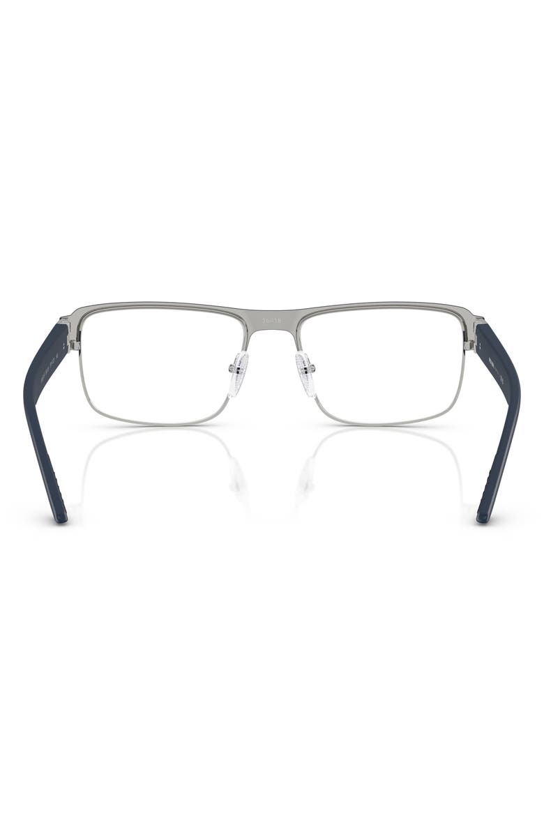 Prada Linea Rossa 56mm Rectangular Optical Glasses, Alternate, color, Grey Silver