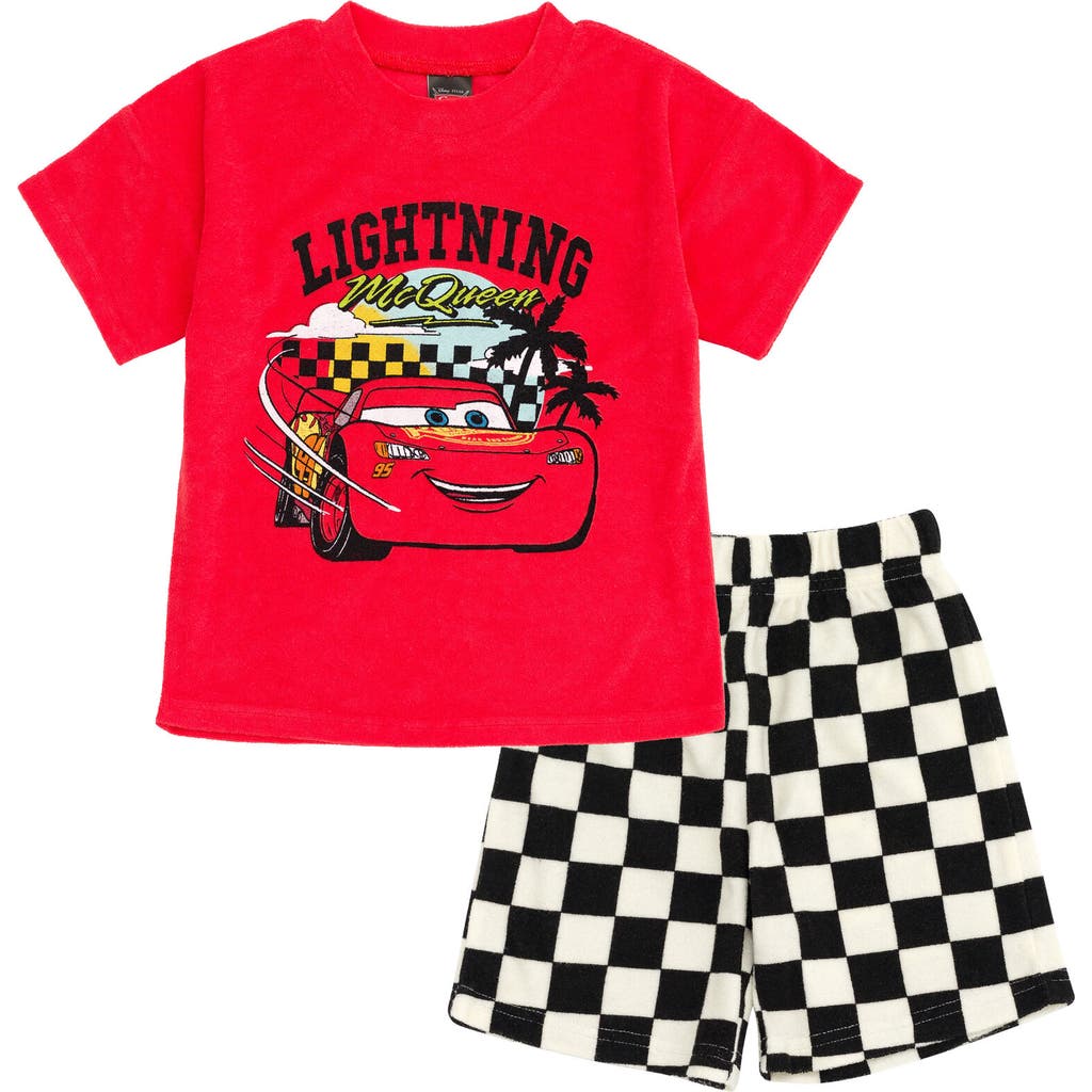 Disney Loop Terry T-shirt & Shorts Set In Red