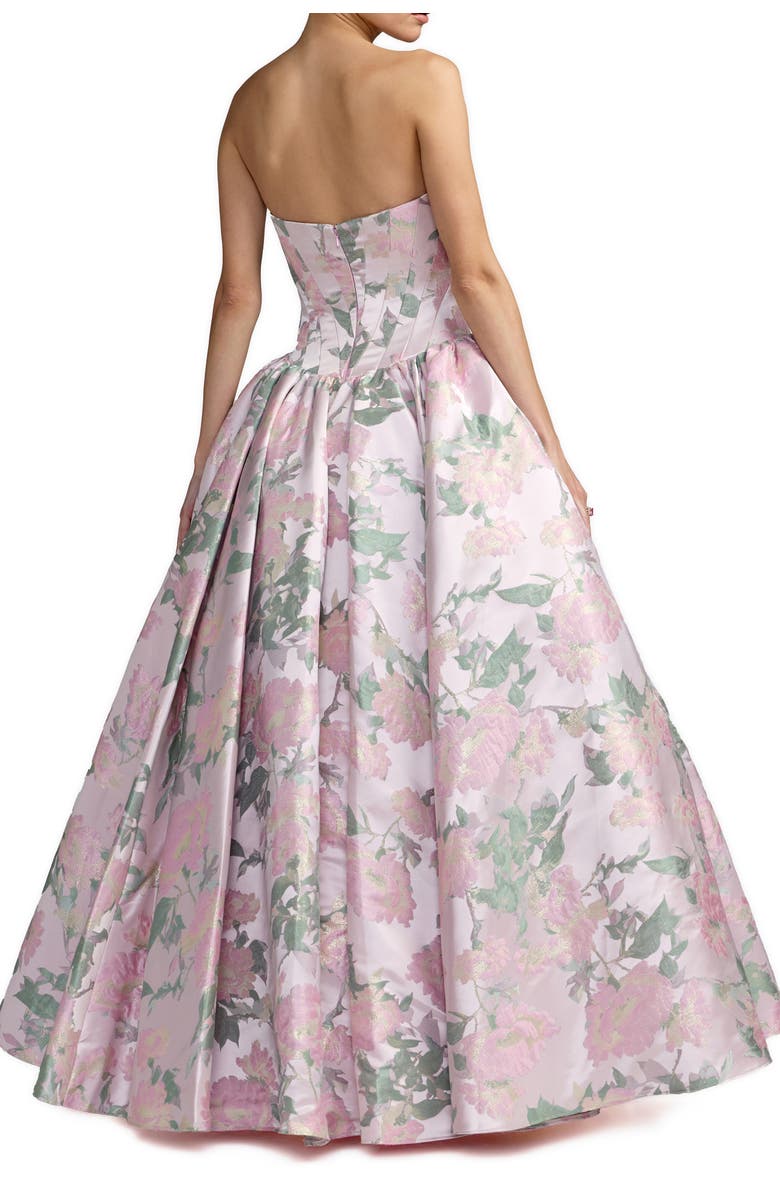 Mac Duggal Floral Strapless Ballgown with Pockets, Alternate, color, Pink Multi