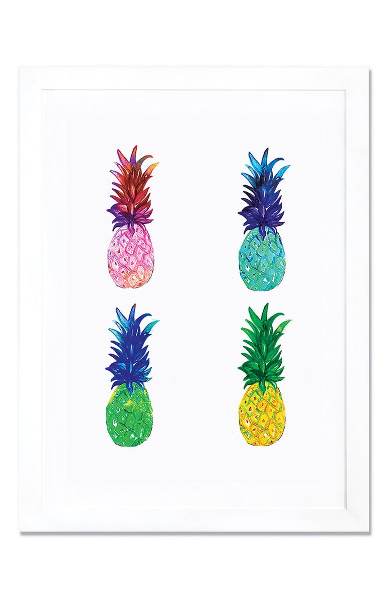 iCanvas Pineapple Giclée Print Framed Canvas Art, Main, color, 