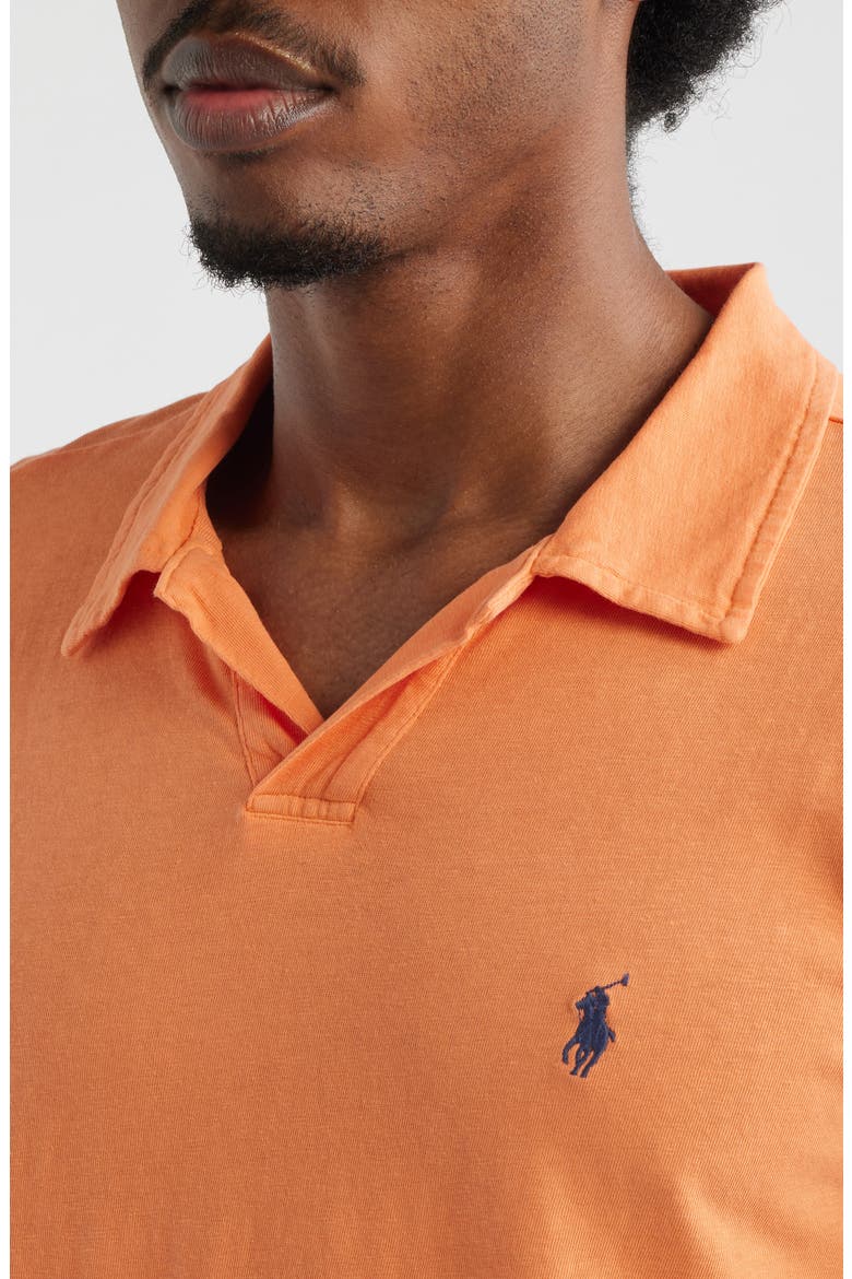 Standard Fit Cotton & Linen Polo, Alternate, color, RESORT ORANGE