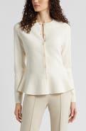 Nordstrom Flared Crewneck Cardigan