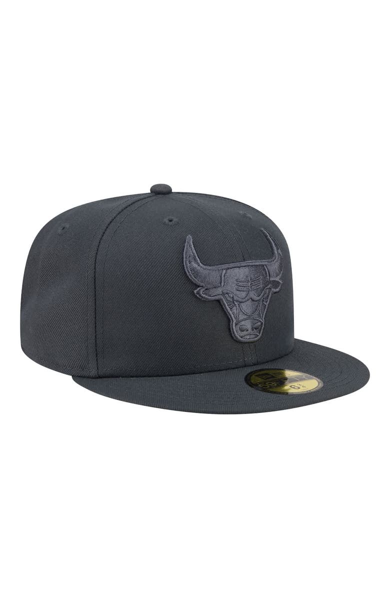 New Era Men's New Era Charcoal Chicago Bulls Tonal Color Pack 59FIFTY Fitted Hat, Alternate, color, Charcoal