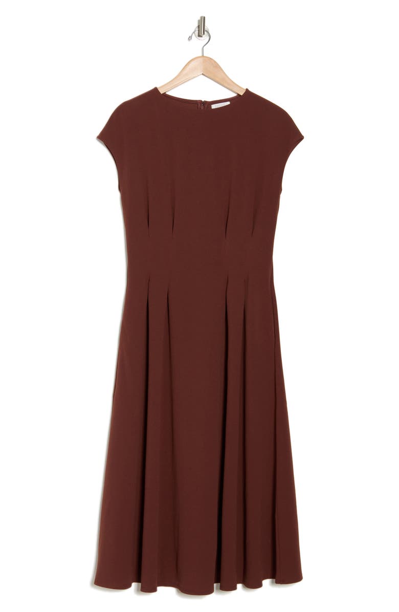 Pleated Waist Knit A-Line Dress