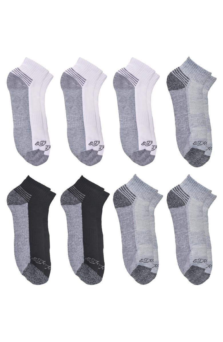 Ed Hardy Athletic Logo Half Cushion Quarter Sock 8-Pack, Alternate, color,