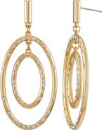 Vince Camuto Pavé Crystal Oval Drop Earrings