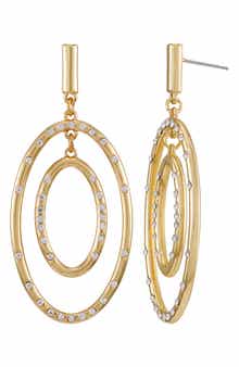 Vince Camuto Pavé Crystal Oval Drop Earrings