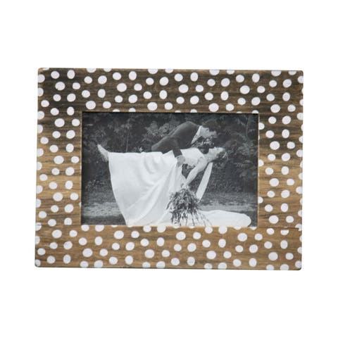 4x6 Bettina White Polka Dot Wood Photo Picture Frame