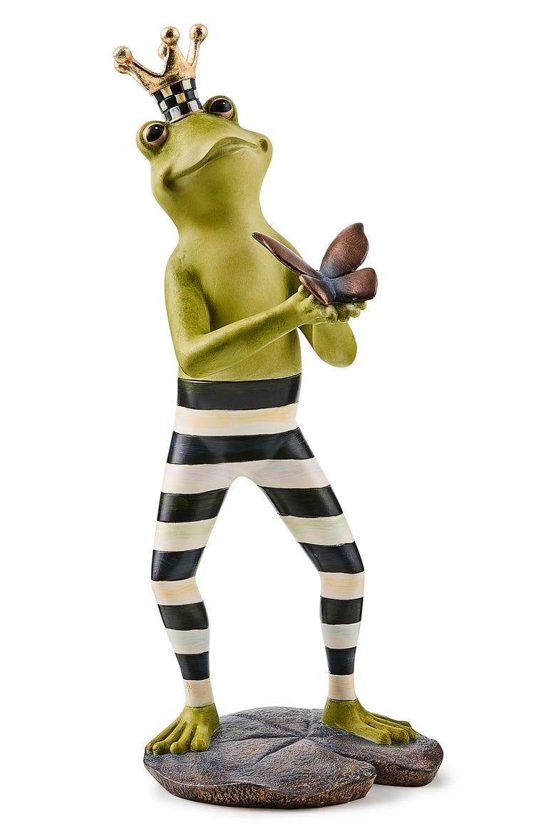 Courtly Check Fergal The Frog with Butterfly Figurine, Main, color, GREEN