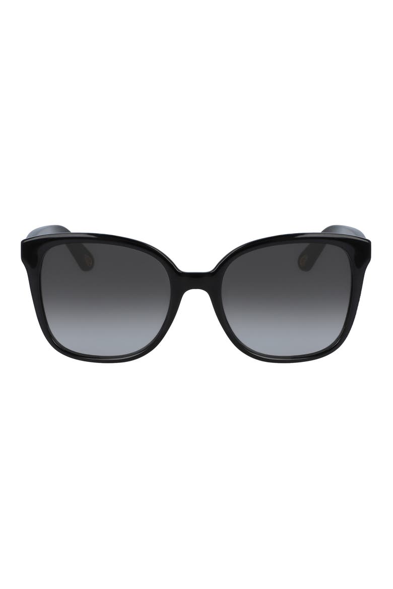 59mm Gradient Square Sunglasses, Main, color, BLACK