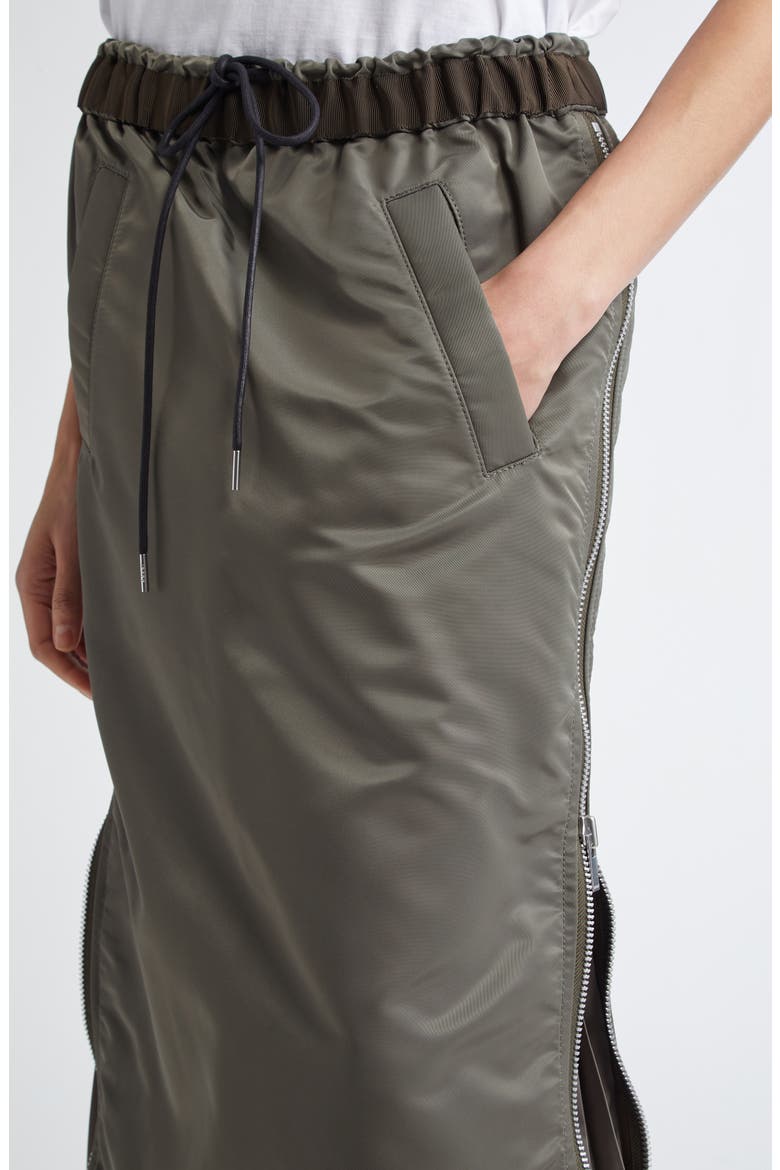 Insulated Nylon Twill Midi Skirt, Alternate, color, TAUPE 550