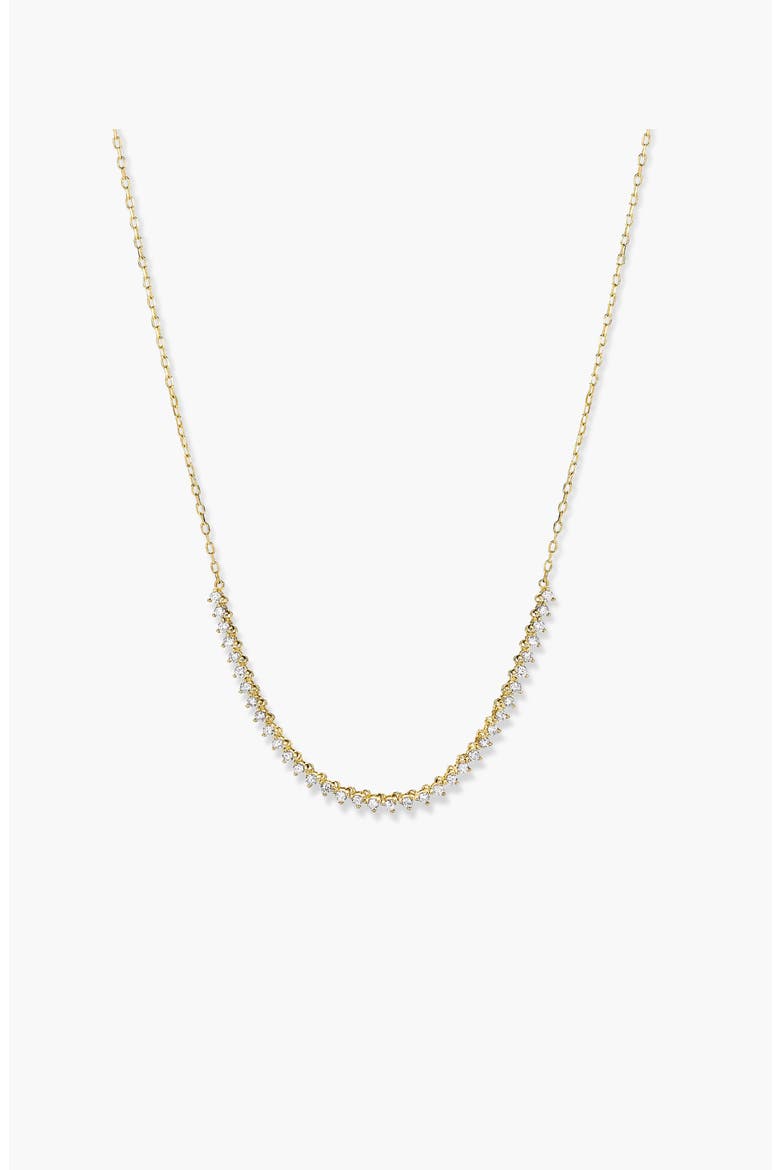 Diamond Half Tennis Necklace, Alternate, color, Yellow Gold