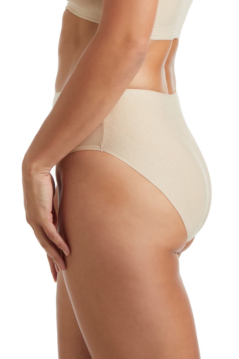 3-Pack Cotton & Modal High Cut Briefs, Alternate, color, WARM BEIGE
