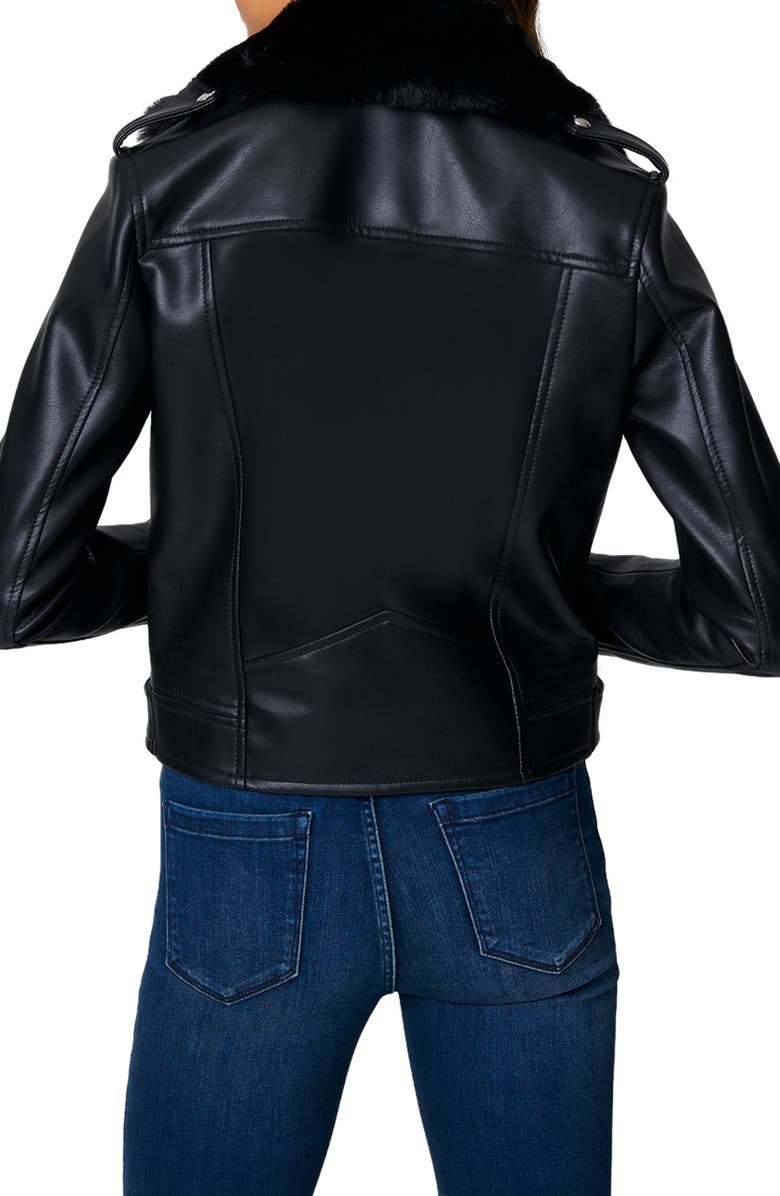 BLANKNYC Faux Fur Collar Moto Jacket, Alternate, color, 
