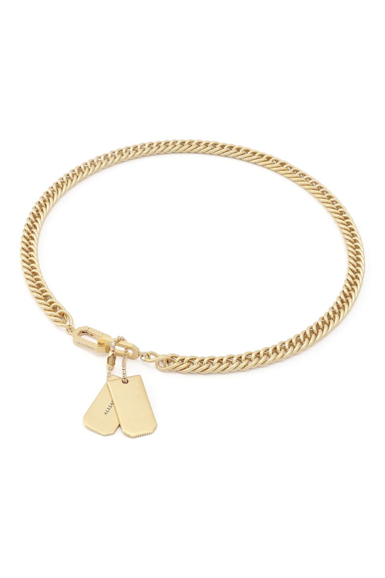 Dog Tag Link Chain Pendant Necklace, Alternate, color, VINTAGE GOLD