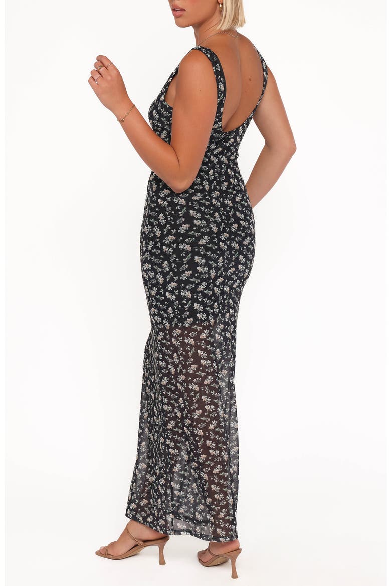 Brissa Floral Sleeveless Maxi Dress, Alternate, color, BLACK FLORAL