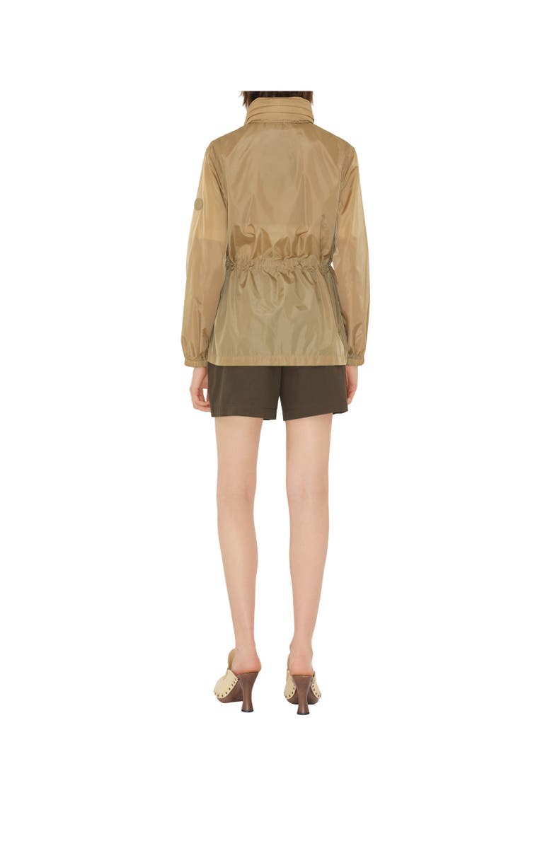 Burberry Short Checker-tape Nylon Parka, Alternate, color, Flax